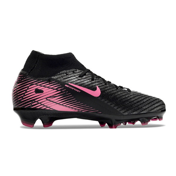 Nike Air Zoom Mercurial Superfly 10 Elite Black and Pink Firm Ground FG Kids Football Boot