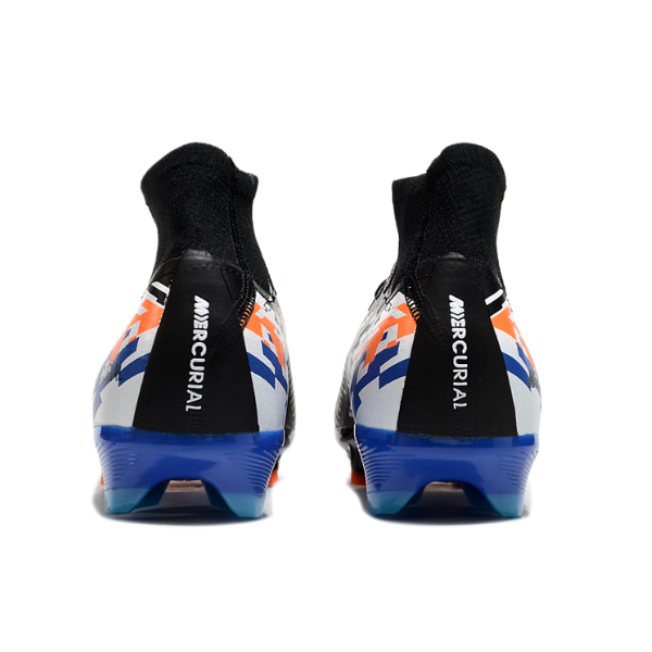 Nike Air Zoom Mercurial Superfly 10 Elite Black Blue and Orange FG Kids