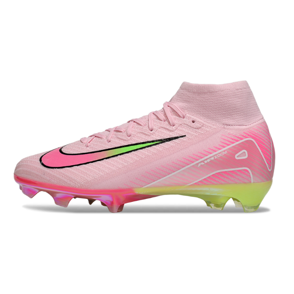 Nike Air Zoom Mercurial Superfly 10 Elite Light Pink and Green Kids FG