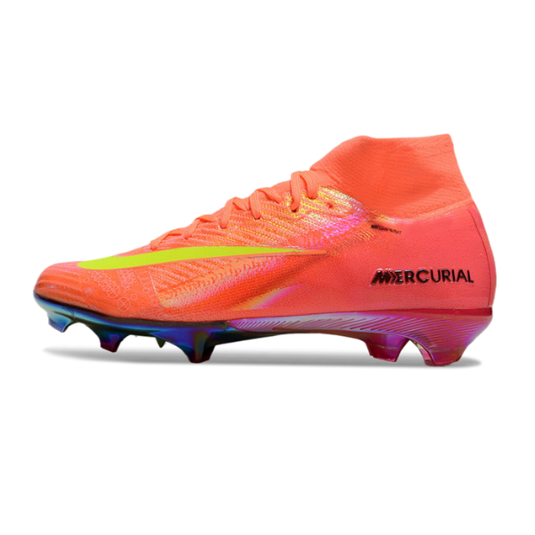 Nike Air Zoom Mercurial Superfly 10 Elite Pink and Yellow Firm Ground FG Kids Football Boot