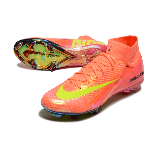 Nike Air Zoom Mercurial Superfly 10 Elite Pink and Yellow Firm Ground FG Kids Football Boot
