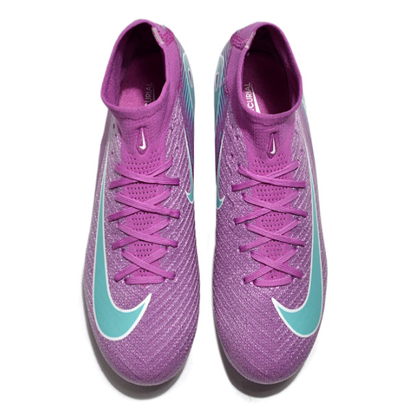 Nike Air Zoom Mercurial Superfly 10 Elite Purple and Blue Firm Ground FG Kids Football Boot