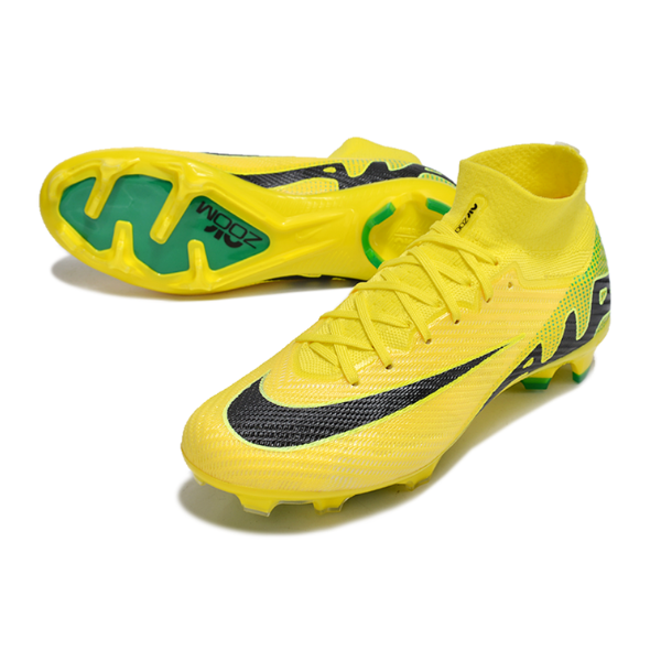 Nike Zoom Mercurial Superfly 9 Elite Yellow Green and Black FG Kids