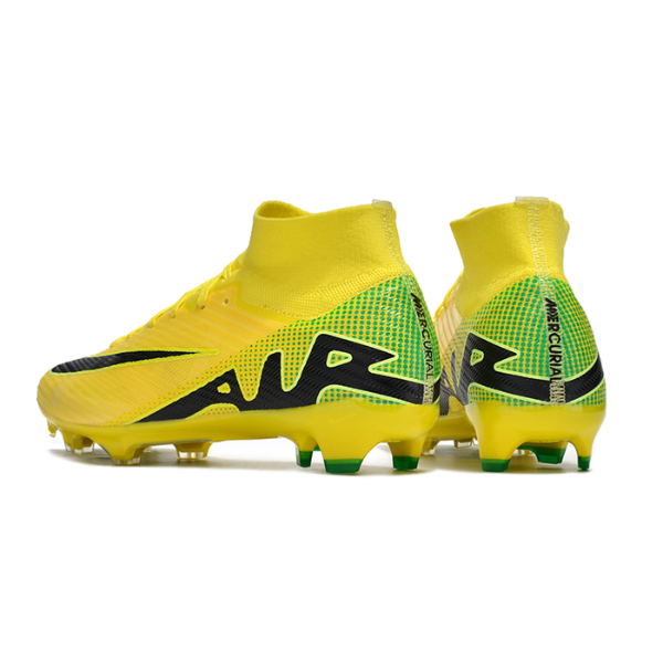 Nike Zoom Mercurial Superfly 9 Elite Yellow Green and Black FG Kids