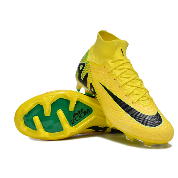 Nike Zoom Mercurial Superfly 9 Elite Yellow Green and Black FG Kids