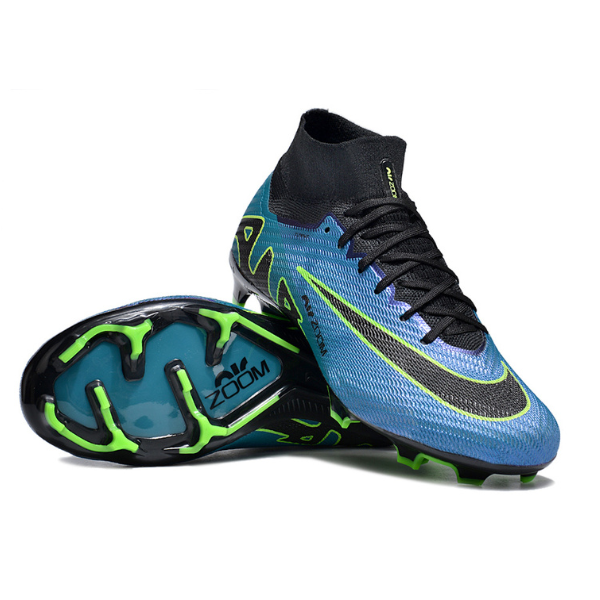 Nike Zoom Mercurial Superfly 9 Elite Blue Black and Green FG Kids
