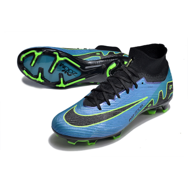 Nike Zoom Mercurial Superfly 9 Elite Blue Black and Green FG Kids