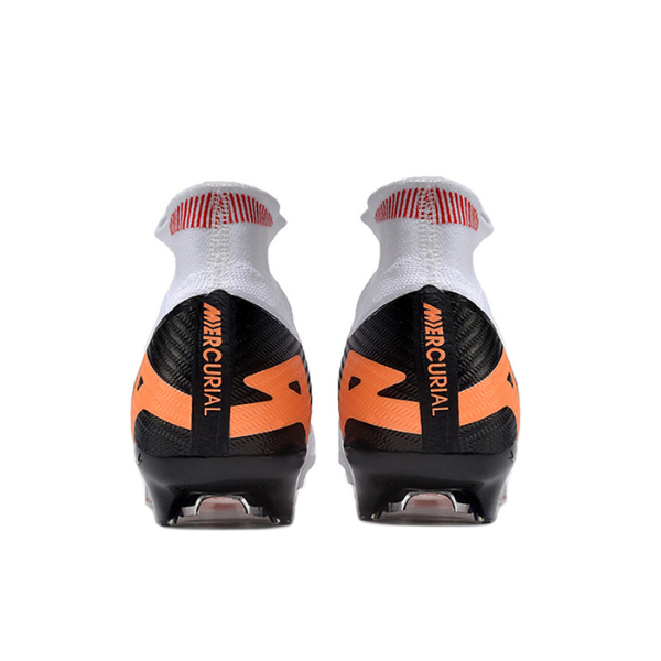 Nike Zoom Mercurial Superfly 9 Elite White Black and Orange FG Kids