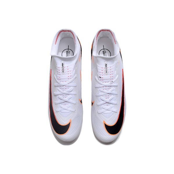 Nike Zoom Mercurial Superfly 9 Elite White Black and Orange FG Kids