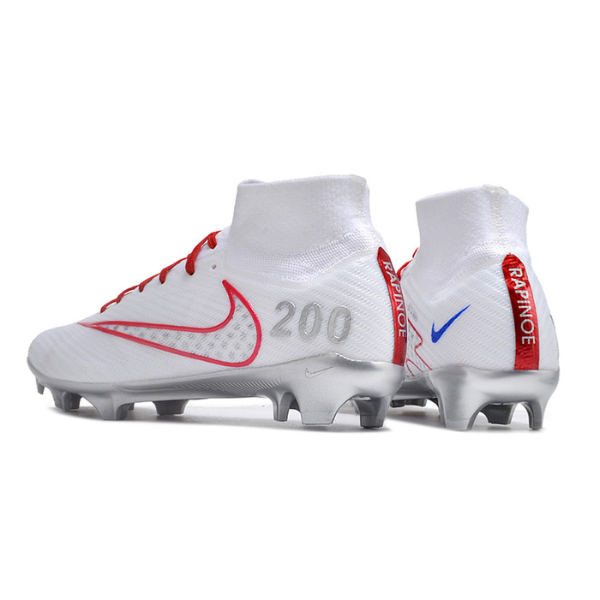 Nike Zoom Mercurial Superfly 9 Elite White Red and Silver FG Kids