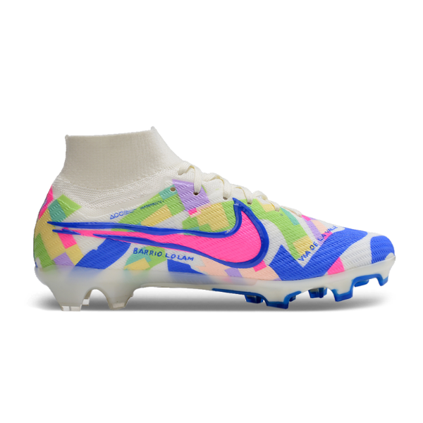 Nike Zoom Mercurial Superfly 9 Elite White and Colorful FG Kids