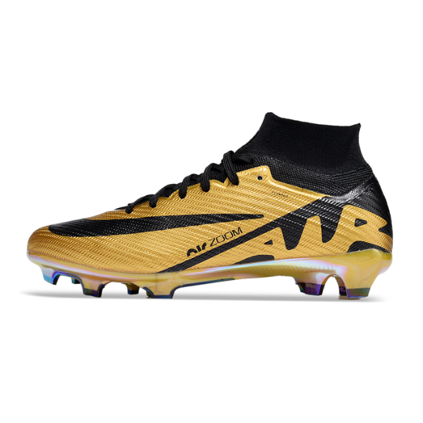 Nike Zoom Mercurial Superfly 9 Elite Gold and Black FG Kids