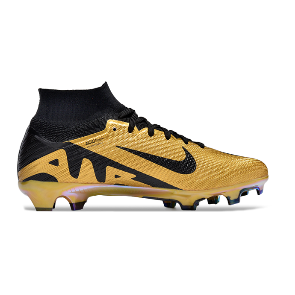 Nike Zoom Mercurial Superfly 9 Elite Gold and Black FG Kids