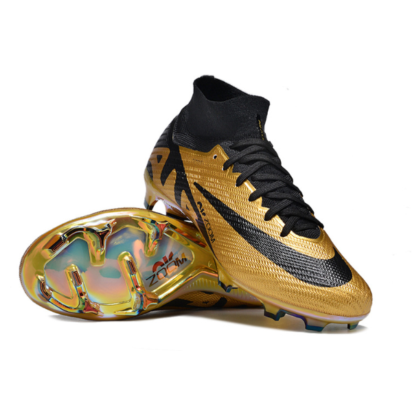 Nike Zoom Mercurial Superfly 9 Elite Gold and Black FG Kids