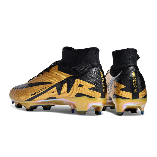 Nike Zoom Mercurial Superfly 9 Elite Gold and Black FG Kids