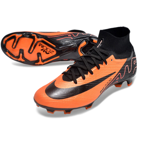 Nike Zoom Mercurial Superfly 9 Elite Orange and Black FG Kids