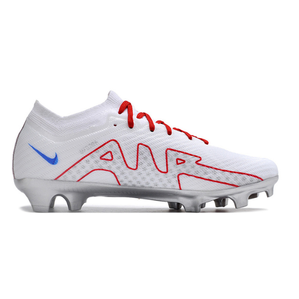 Nike Zoom Mercurial Vapor 15 Elite White Red and Silver FG Kids