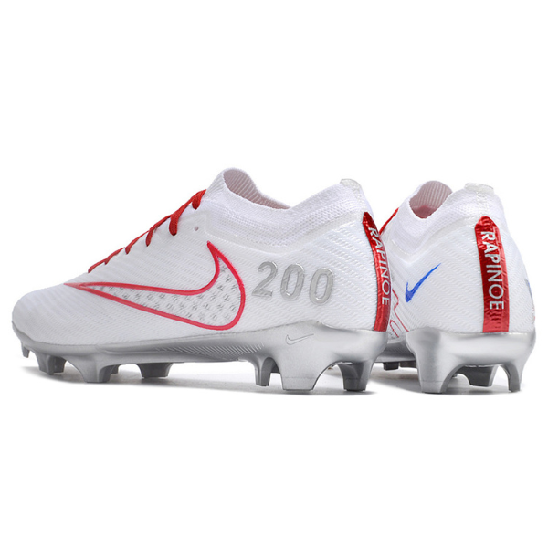Nike Zoom Mercurial Vapor 15 Elite White Red and Silver FG Kids
