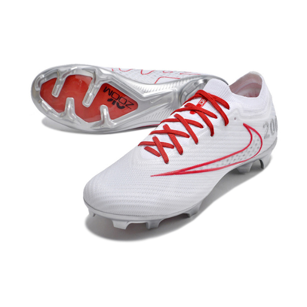 Nike Zoom Mercurial Vapor 15 Elite White Red and Silver FG Kids