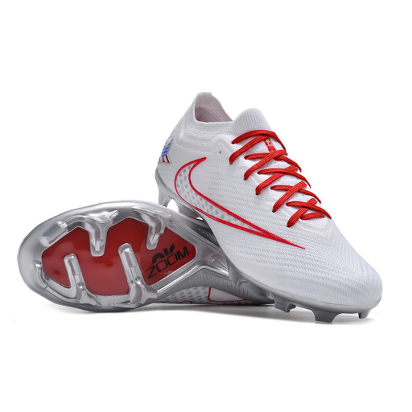 Nike Zoom Mercurial Vapor 15 Elite White Red and Silver FG Kids