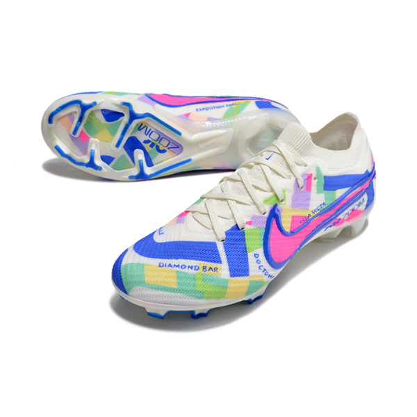Nike Zoom Mercurial Vapor 15 Elite White and Colorful FG Kids