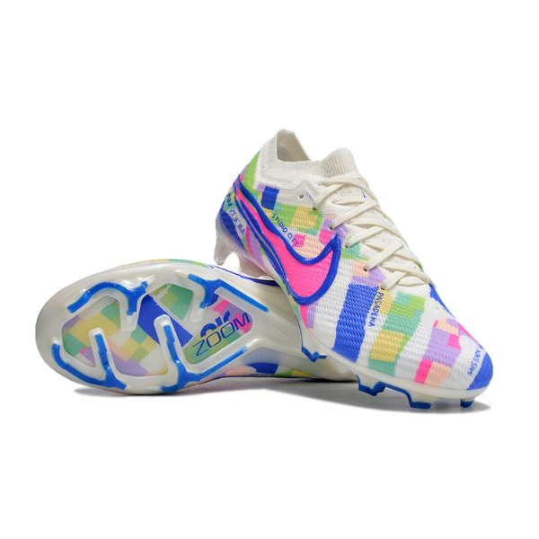 Nike Zoom Mercurial Vapor 15 Elite White and Colorful FG Kids
