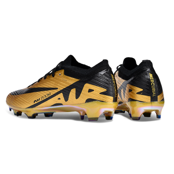 Nike Zoom Mercurial Vapor 15 Elite Gold and Black FG Kids