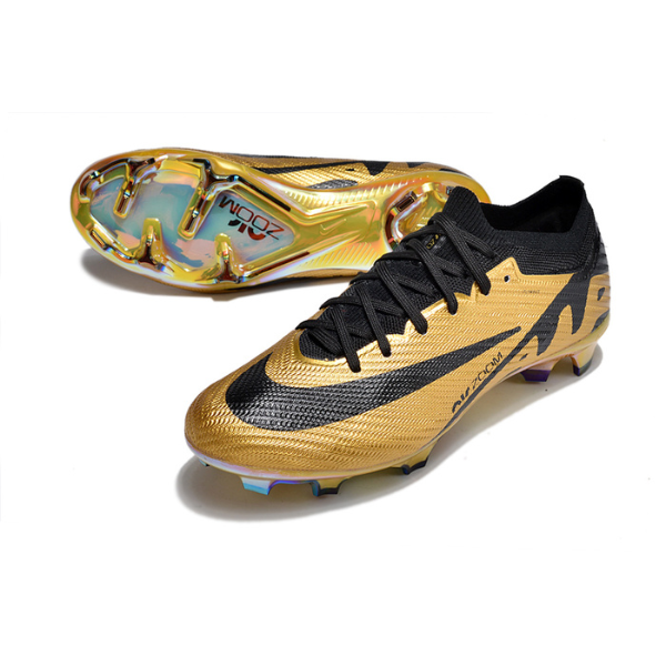 Nike Zoom Mercurial Vapor 15 Elite Gold and Black FG Kids