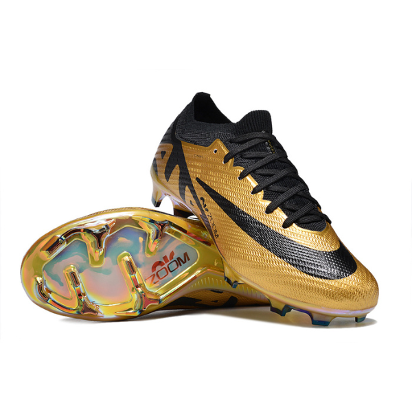 Nike Zoom Mercurial Vapor 15 Elite Gold and Black FG Kids