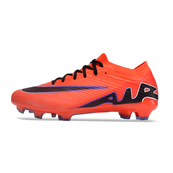 Chuteira Infantil Campo Nike Zoom Mercurial Vapor 15 Elite FG Laranja, Preta e Roxa - VENI Futebol