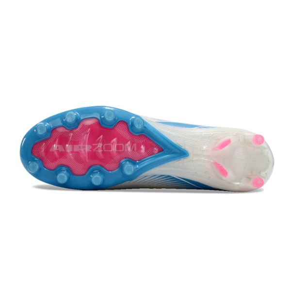 Nike Air Zoom Mercurial Vapor 16 Elite Kids White Blue and Pink Artificial Ground AG Football Boot