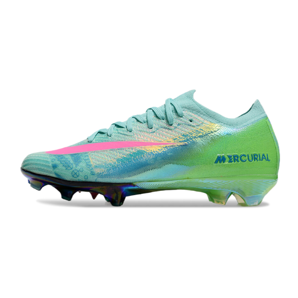 Nike Air Zoom Mercurial Vapor 16 Elite Kids Blue Green and Pink Firm Ground FG Football Boot