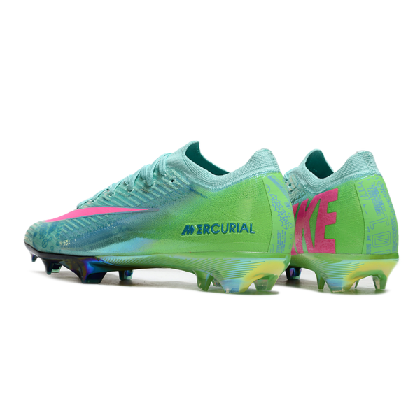 Nike Air Zoom Mercurial Vapor 16 Elite Kids Blue Green and Pink Firm Ground FG Football Boot