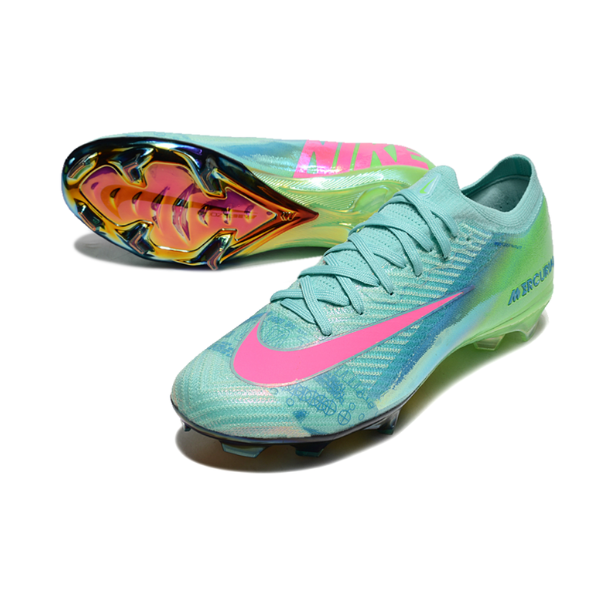 Nike Air Zoom Mercurial Vapor 16 Elite Kids Blue Green and Pink Firm Ground FG Football Boot
