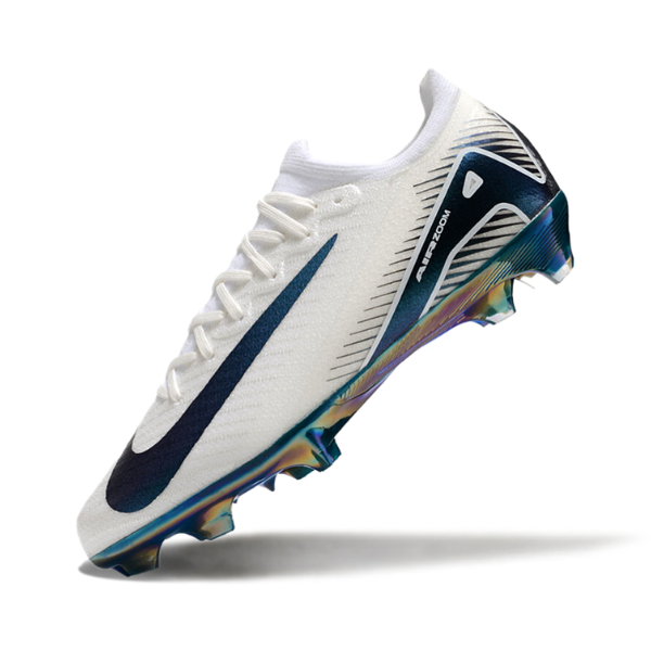 Nike Air Zoom Mercurial Vapor 16 Elite White and Green Firm Ground FG Kids Football Boot