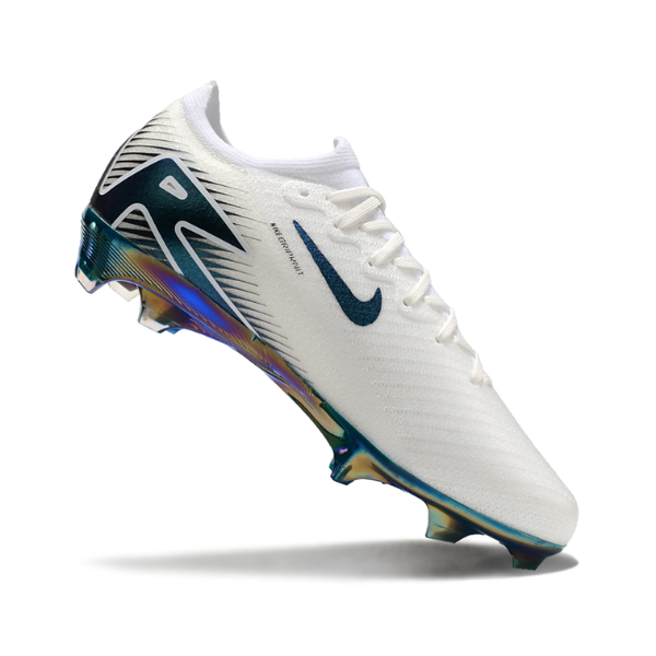 Nike Air Zoom Mercurial Vapor 16 Elite White and Green Firm Ground FG Kids Football Boot