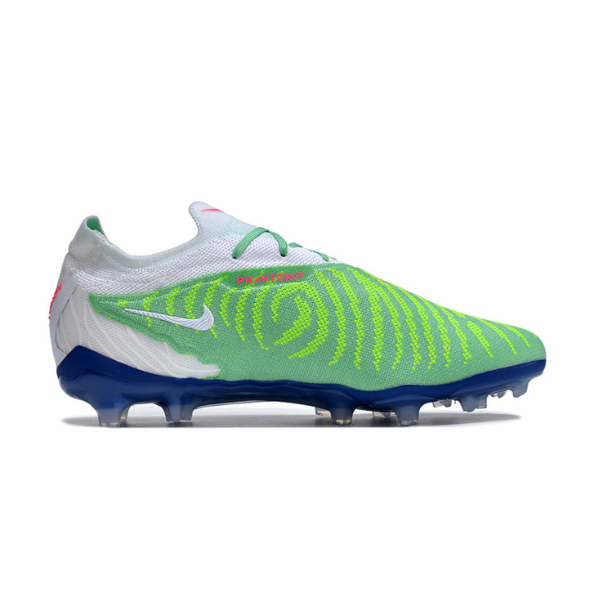 Chuteira Infantil Campo Nike Phantom GX Elite FG Branca e Verde - VENI Futebol