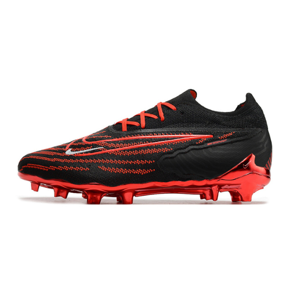 Chuteira Infantil Campo Nike Phantom GX Elite FG Preta e Vermelha - VENI Futebol