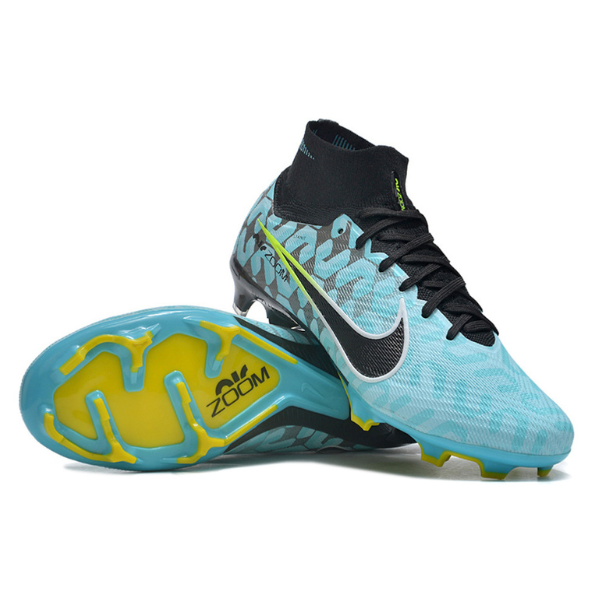 Nike Zoom Mercurial Superfly 9 Elite Light Blue and Black FG Kids