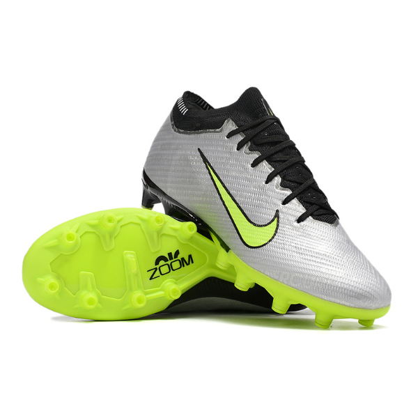 Nike Air Zoom Mercurial Vapor 15 Elite Kids Gray and Green AG