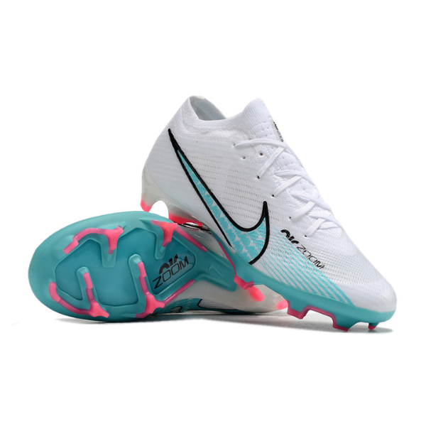 Nike Zoom Mercurial Vapor 15 Elite White Light Blue and Pink FG Kids