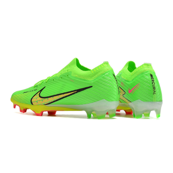 Nike Zoom Mercurial Vapor 15 Elite Green and Yellow FG Kids