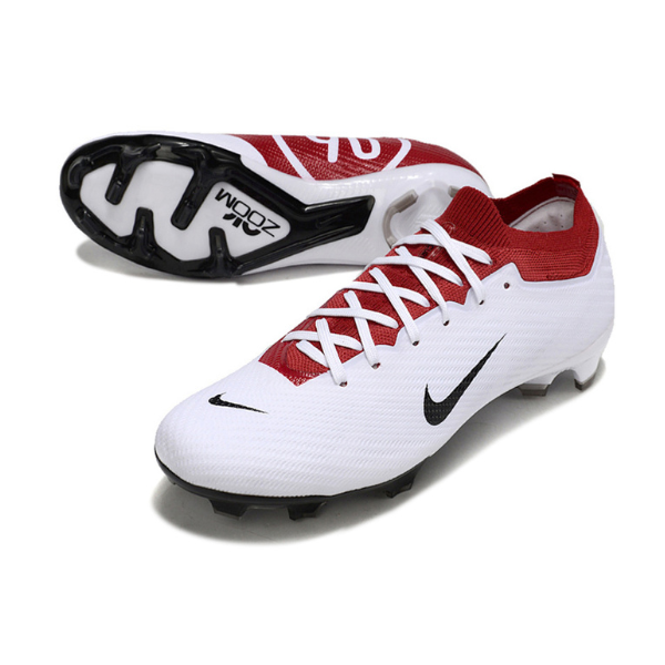 Nike Zoom Mercurial Vapor 15 Elite White and Red FG Kids