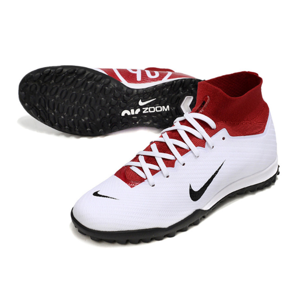 Nike Zoom Mercurial Superfly 9 Elite White and Red TF Kids