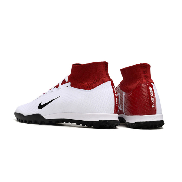 Nike Zoom Mercurial Superfly 9 Elite White and Red TF Kids