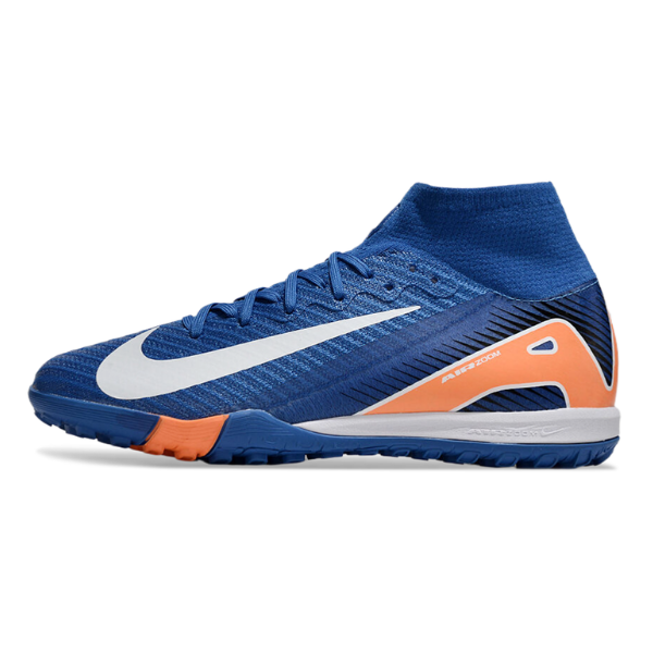 Nike Zoom Mercurial Superfly 10 Elite Kids Blue and Orange TF