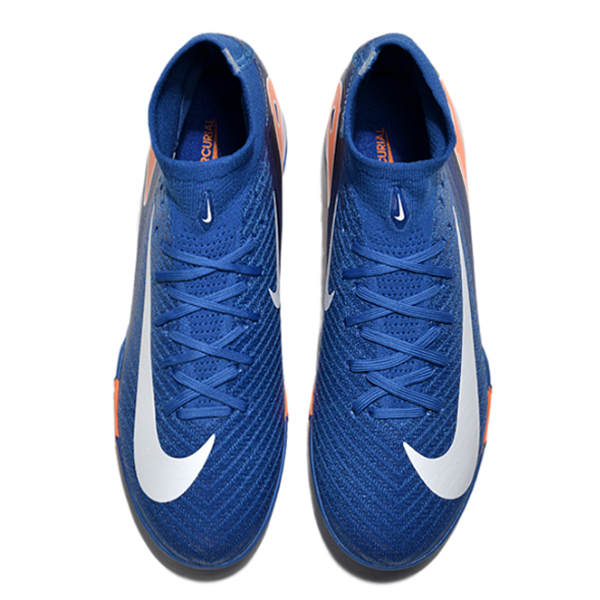 Nike Zoom Mercurial Superfly 10 Elite Kids Blue and Orange Turf TF Football Boot