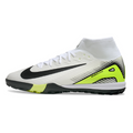 Nike Zoom Mercurial Superfly 10 Elite Kids White Green and Black Turf TF Football Boot
