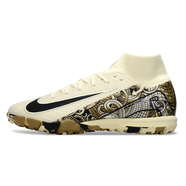 Nike Zoom Mercurial Superfly 10 Elite Beige Turf TF Kids Football Boot