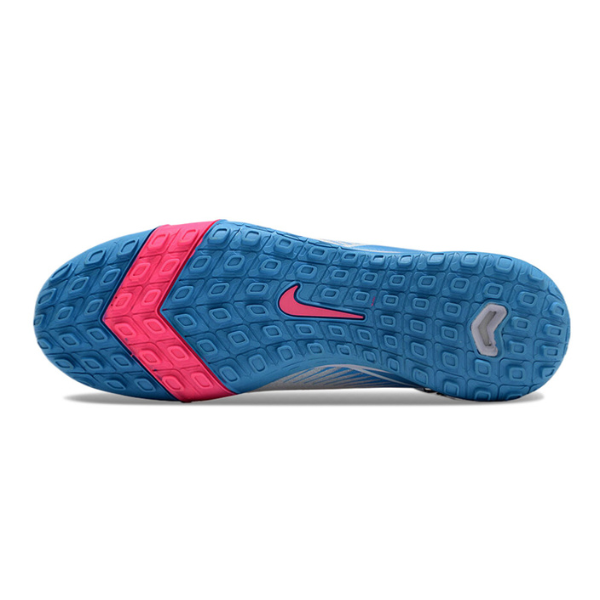Nike Zoom Mercurial Superfly 10 Elite Kids White Pink and Blue Turf TF Football Boot